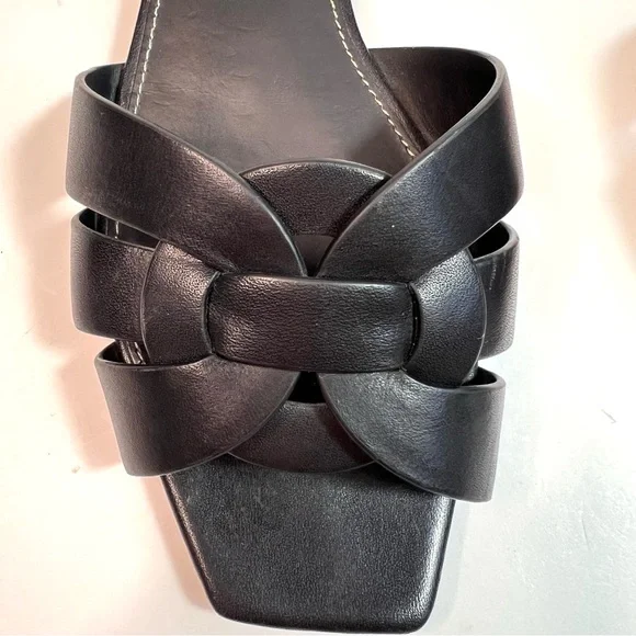 SAINT LAURENT Tribute Woven Leather Sandal Slides Black Size EU 38 - US 8 - Picture 14 of 15